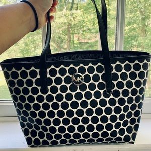 Micheal Kors Black and White Polka Dot Bag